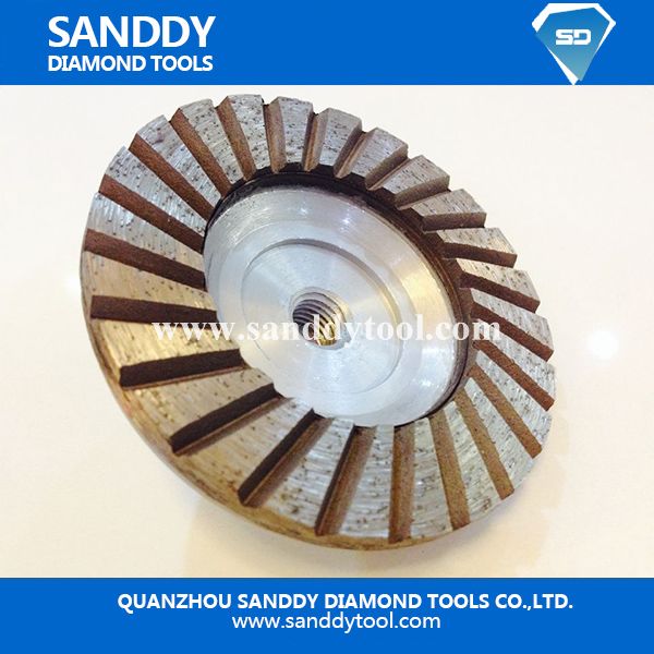 Aluminium Double Turbo Diamond Cup Wheel For Granite